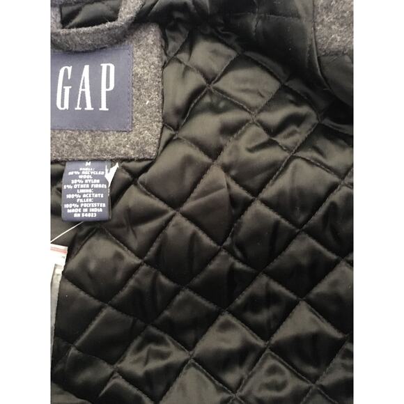 GAP Wool Blend Collared Quilted Lining Zip Up Long Sleeve Men’s Jacket Size M - Picture 3 of 3